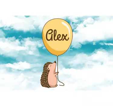 Customize porcupine with balloon  laptop decal - TenStickers