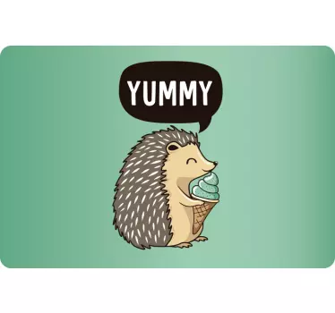 Happy Hedgehog Treat laptop skin - TenStickers