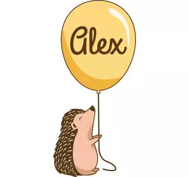 BALLOON HEIGHT CHART HEDGEHOG wall sticker for kids - TenStickers
