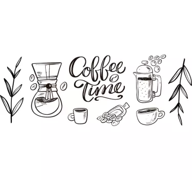 Coffee plants and themes drink wall sticker - TenStickers
