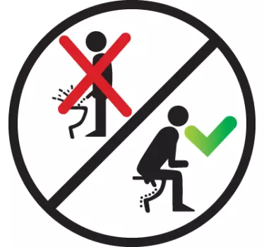 Correct Urination Sign Sticker - TenStickers