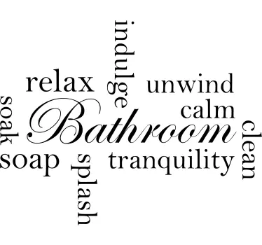 Relaxing bathroom words Bathroom Wall Decor - TenStickers