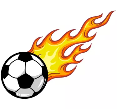 Shooting fire football sticker - TenStickers