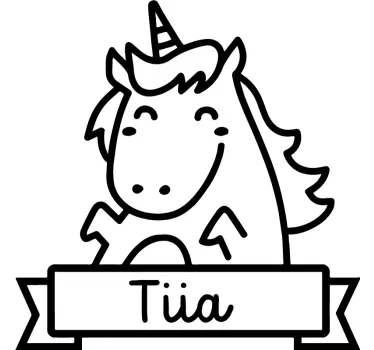 Wall sticker for kids customizable unicorn design - TenStickers