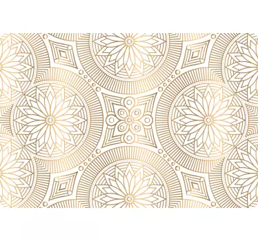 Golden tones mandala laptop skin decal - TenStickers
