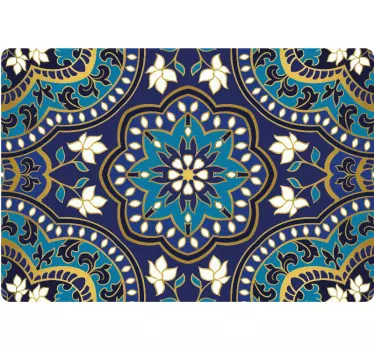 Blue tones mandala laptop sticker - TenStickers