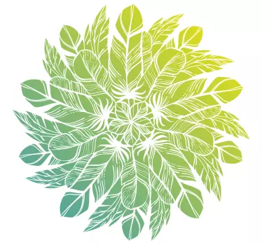 Ornamental mandala with feathers floral wall decal - TenStickers