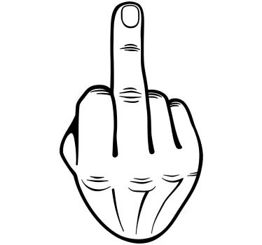 Middle finger white laptop skin decal - TenStickers