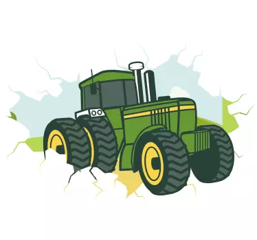 Tractor 3D john deere illustration wall art decal - TenStickers