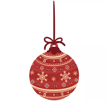 Red bauble christmas wall sticker - TenStickers