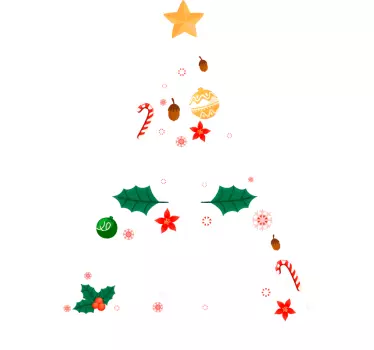 Featured ornamental tree Christmas wall sticker - TenStickers