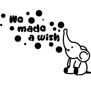 We made a wish elephant  baby wall sticker - TenStickers