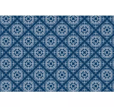 Mosaic white pattern blue floor sticker vinyl carpet - TenStickers