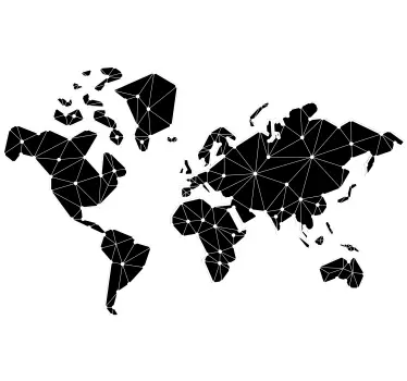 Political Worldmap map wall sticker - TenStickers