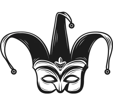 Jester Mask Artwork illustration wall sticker - TenStickers