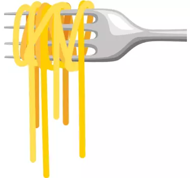 Fork with spaghetti food wall decal - TenStickers