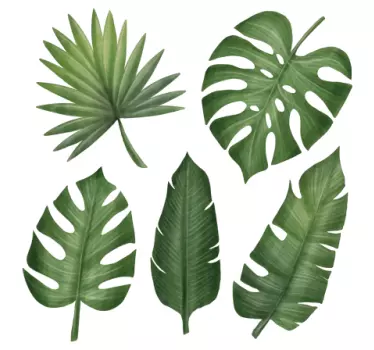 Big green leaves plant decals - TenStickers