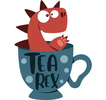 Tea-rex drink wall sticker - TenStickers