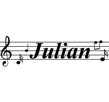 Music notes with name musical wall decal - TenStickers