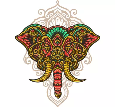 Dambulla elephant mandala wild animal sticker - TenStickers