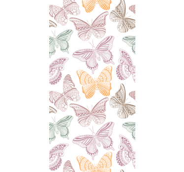 Colored ornamental butterflies window decal - TenStickers