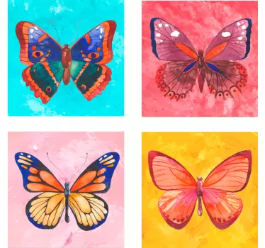 Multicolored butterflies  tile transfer decal - TenStickers