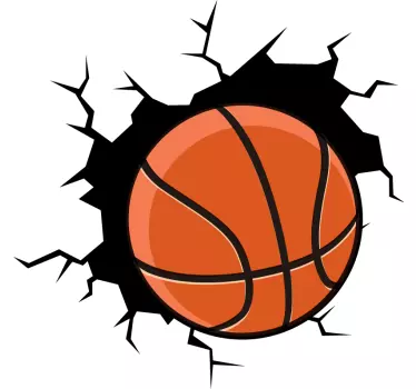 Basketball through the wall  visual effects wall sticker - TenStickers