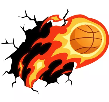 Fire basketball through the wall 3D visual effects - TenStickers