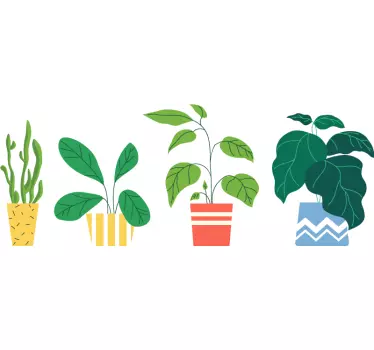 Decorative flower pots plant decals - TenStickers