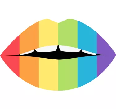 Colorful Lips Art laptop sticker - TenStickers