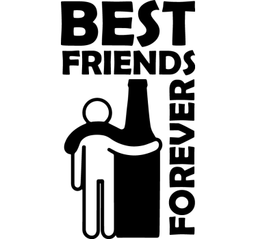 Beer drink with text fridge sticker - TenStickers