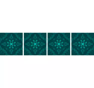 Geometric emerald tile stickers - TenStickers