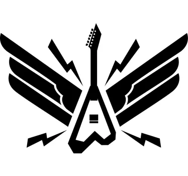 Electric guitar rock n roll decal - TenStickers