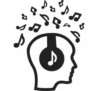 Music sticker musical head outline - TenStickers