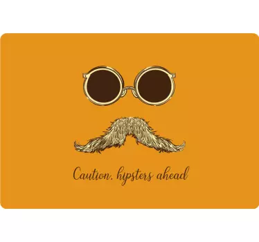 Laptop skin hipster glasses and mustache design - TenStickers