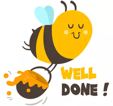 Busy bee well done educational decal - TenStickers