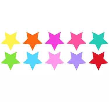 Coloured stars vinyl stickers for floor - TenStickers