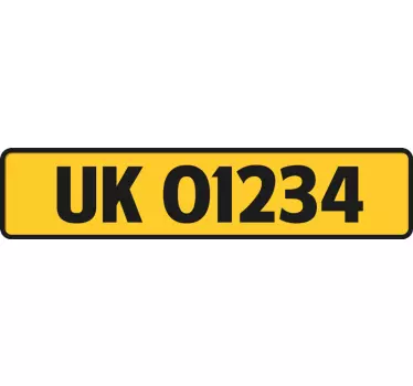 Personalised number plate wall sticker - TenStickers