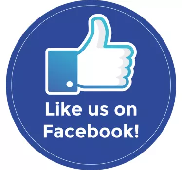 Like us on facebook circle Shop Window decal - TenStickers