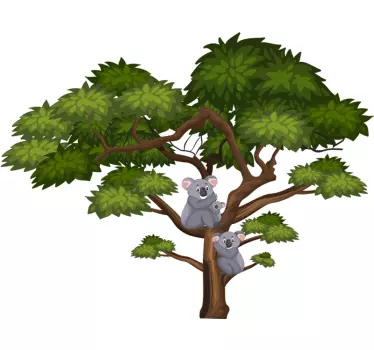 Koalas and tree wall decal - TenStickers