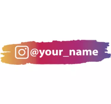 Personalised paint stroke Instagram sign sticker - TenStickers