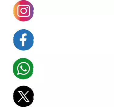 Social Media dot icons sign sticker - TenStickers