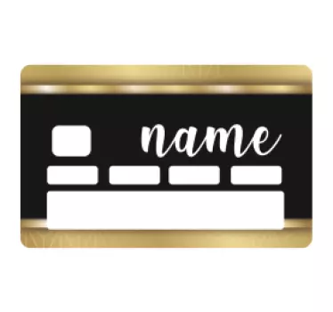 Black and gold personalised credit card sticker - TenStickers