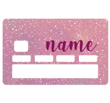 Personalised name pink glitter credit card sticker - TenStickers