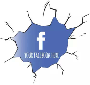 Personalised Facebook wall break window decal - TenStickers