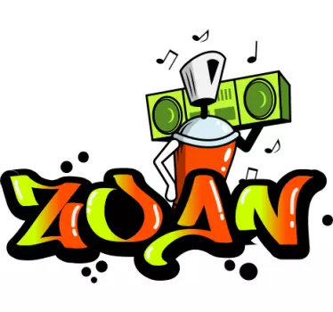 personalised name graffiti urban decal - TenStickers