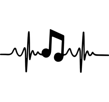 Musical note in heartbeat dj sticker - TenStickers