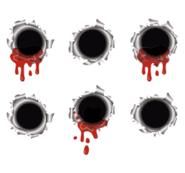 Bullet holes with blood Car Decal - TenStickers