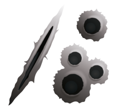 Bullet holes and scratch Car Decal - TenStickers