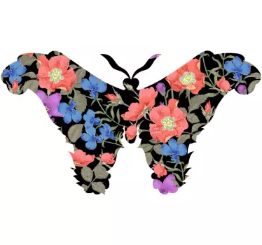 Butterfly wall decal floral butterfly design - TenStickers